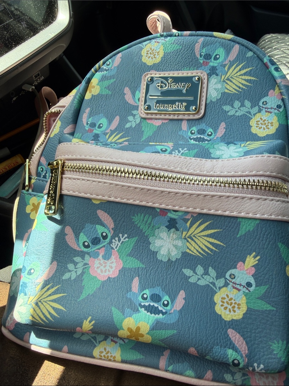 Loungefly Disney Stitch Blue Floral Mini Backpack